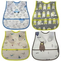 Baby bibs Waterproof Toddler bib - Feeding bib with Pocket for Infant Boy Girl Washable 6-36M