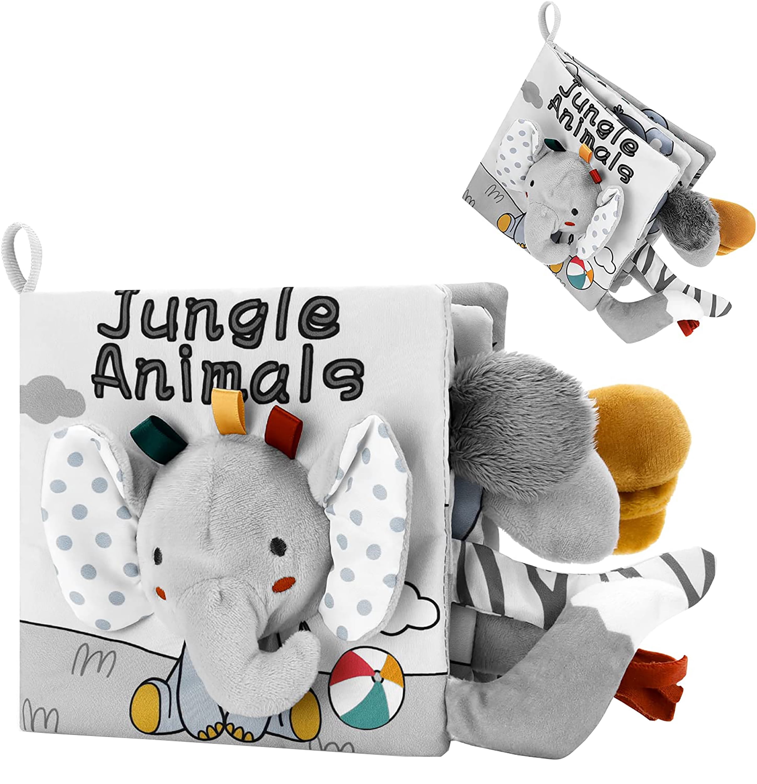 Baby books 06 months old, soft pleated fabric baby sensory books