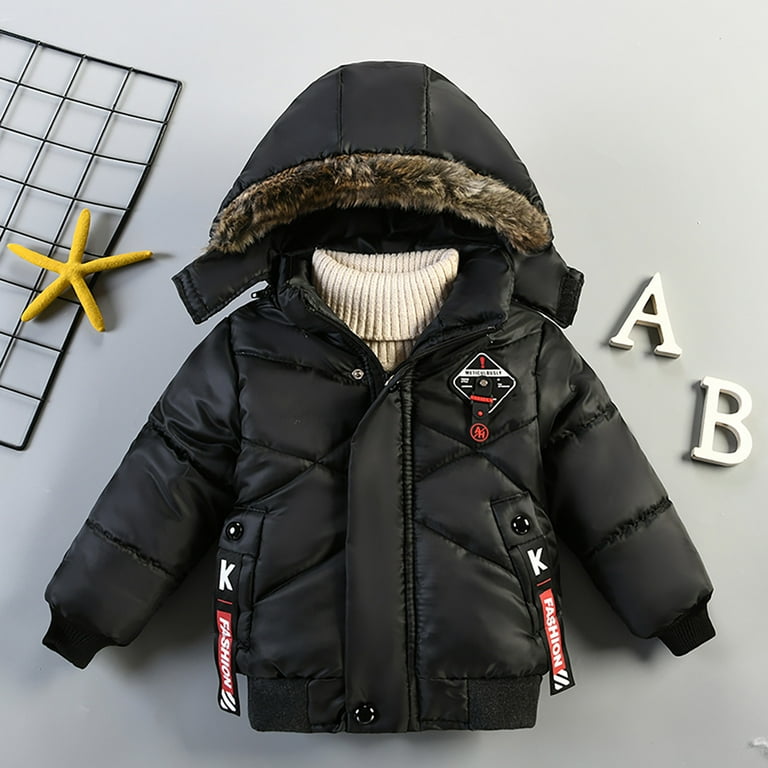 Baby boy jacket Toddler Kids Baby Boys Girls Winter Jacket Zipper Button Hooded Windproof Coat Fragarn