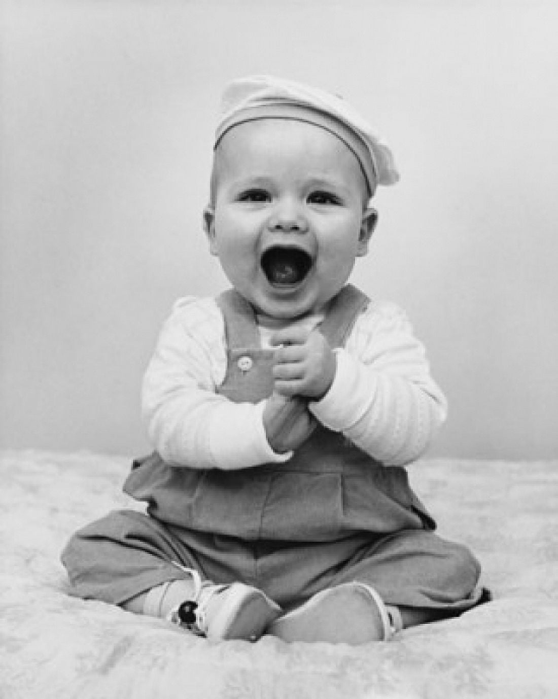 Baby boy laughing Canvas Art - (18 x 24)