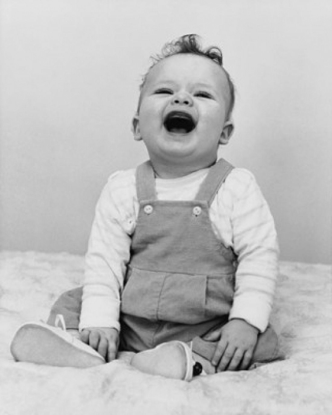 Baby boy laughing Canvas Art - (24 x 36)