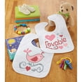 thumbnail image 1 of Baby by Herrschners Lovable Ellie Baby Bibs Stamped Cross-Stitch Kit, 1 of 1