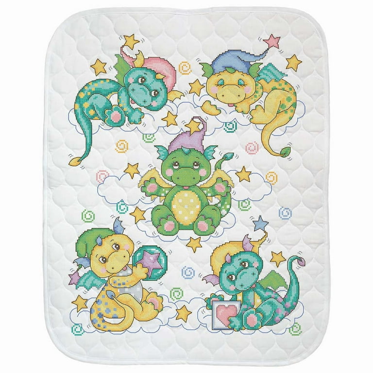 Stamped cross stitch baby quilt kits sale