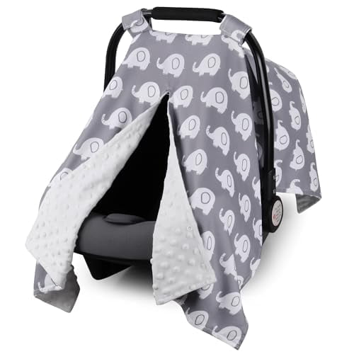 2-in-1 Baby Car Seat Cover, Ultra-Soft Baby Car Seat Cover, Baby Seat Cover with Peephole, Qatar Towel, Car Seat Cover