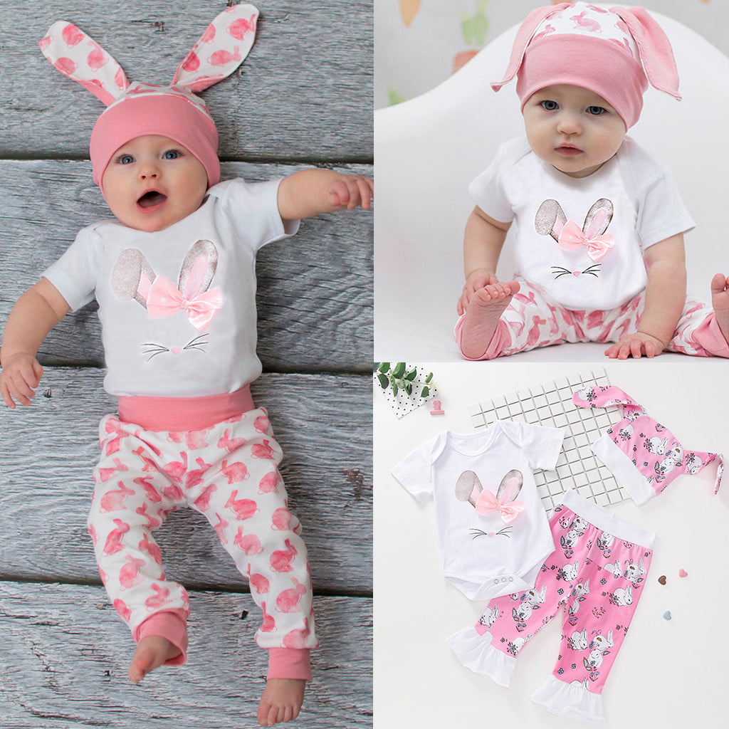 Set of 2 - Unisex baby set - Baby girl/boy outfit - Long legs romper and  bonnet - Baby girl - Baby boy - Baby girl/boy outfit - Bunny set