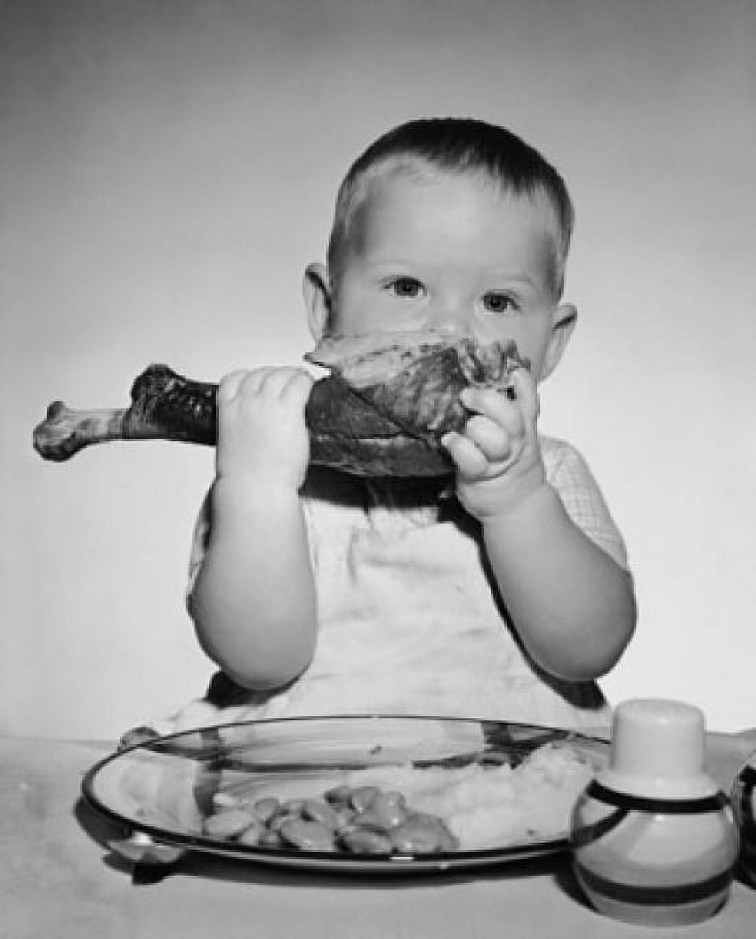 Baby eating turkey leg Canvas Art - (18 x 24)