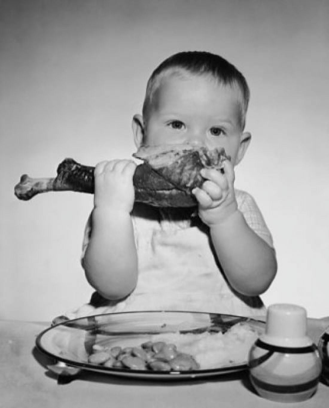 Baby eating turkey leg Canvas Art - (24 x 36)