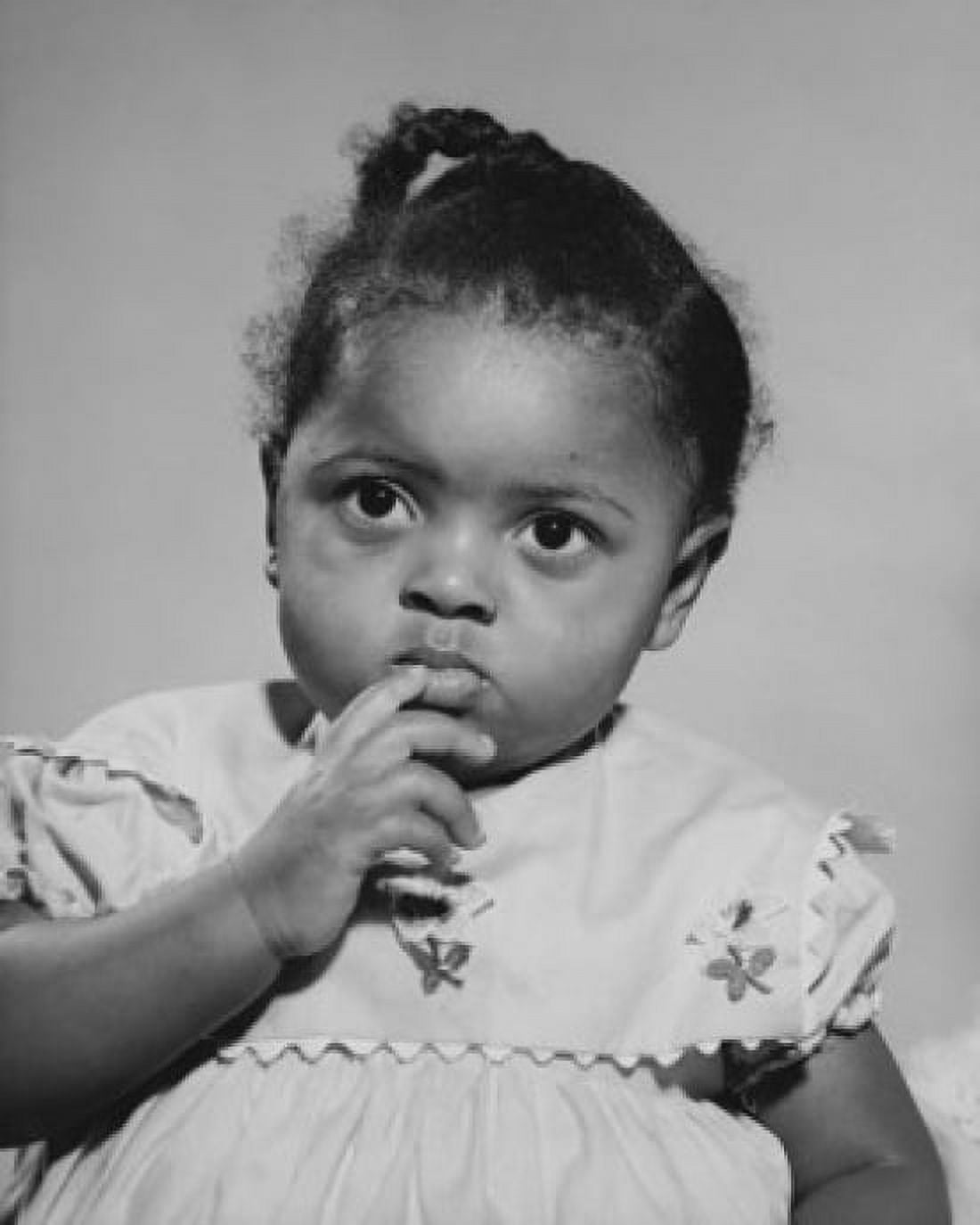Baby girl with finger on lips Canvas Art - (18 x 24)