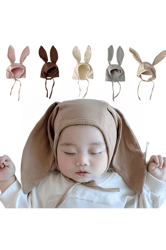 Baby hat lace-up ear protection over the head cap cute rabbit ears for Boy and Girl 0-6 months