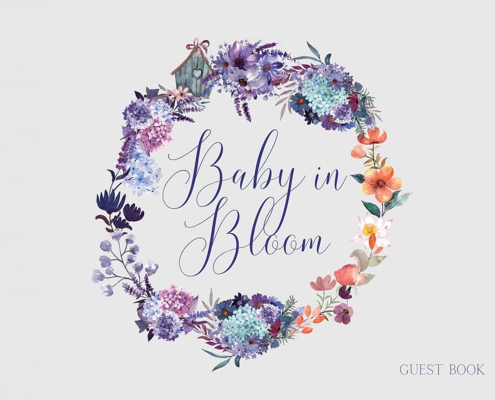 Baby in Bloom, Baby Shower hardback Guest Book (landscape), (Hardcover)