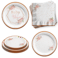 thumbnail image 1 of Baby in Bloom Floral Baby Shower Party Supplies Set Plates and Napkins Kit for 24 …, 1 of 1