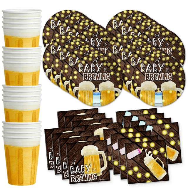 Baby is Brewing Baby Shower Party Supplies Set Plates Napkins Cups