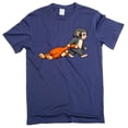 thumbnail image 1 of Baby monkey punch dragging toy cute internet vital Japan zoo tee shirt (3X-Large Navy Blue), 1 of 6