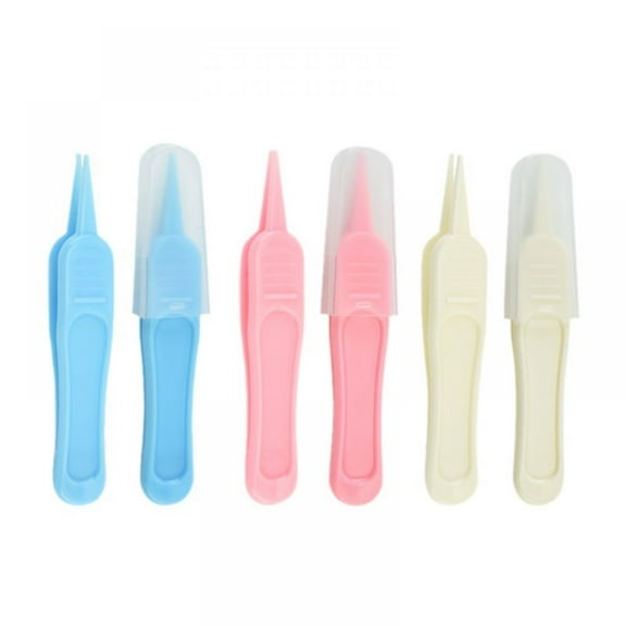 Baby nose clip multi-purpose tweezers 3 pcs suction card baby tweezers white+pink+blue