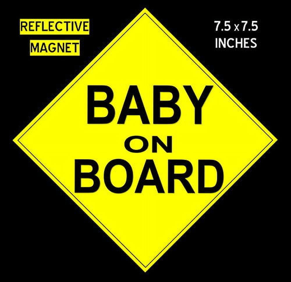 Baby on Board Magnet - Reflective Car Magnet - 7.5x7.5 Magnetic