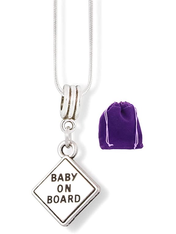 On Board Message Text Snake Chain Charm Necklace