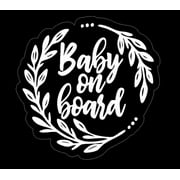 Baby on Board with Branches Car Decals, Drive with Care Warning Sticker for Baby Safety Vinyl for Car, Vehicle, Van, RV
