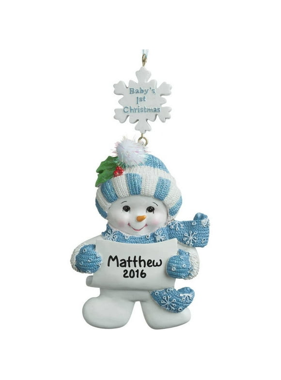 Baby's 1st Christmas Personalized Christmas Ornament, Boy Snowman