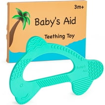 Baby’s Aid Dolphin Silicone Baby Teether, 8X Pain Relief Teething Toy for Babies 0-6, 12, 18 Months