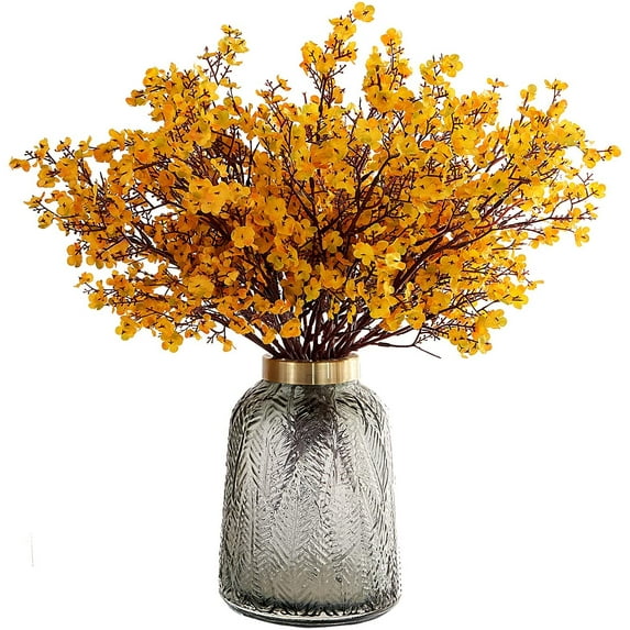 Baby's Breath Flowers Bulk Artificial Flowers 7.8'' Rust Orange Gypsophila Flowers Fake Baby Breath Bouquet for Home Kitchen Wedding Garden Party Decor 8 Bunches (Vase is not Included )