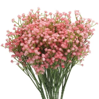  Hananona 12Pcs Babies Breath Flowers Artificial Fake Gypsophila  PU Silica for Wedding Bridal Bouquet Home Floral Arrangement (Pink, 12) :  Home & Kitchen
