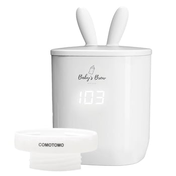 Portable Baby’s Brew Bottle Warmer + Como Tomo Adapter – USB-C Rechargeable, Cordless Feeding On-the-Go