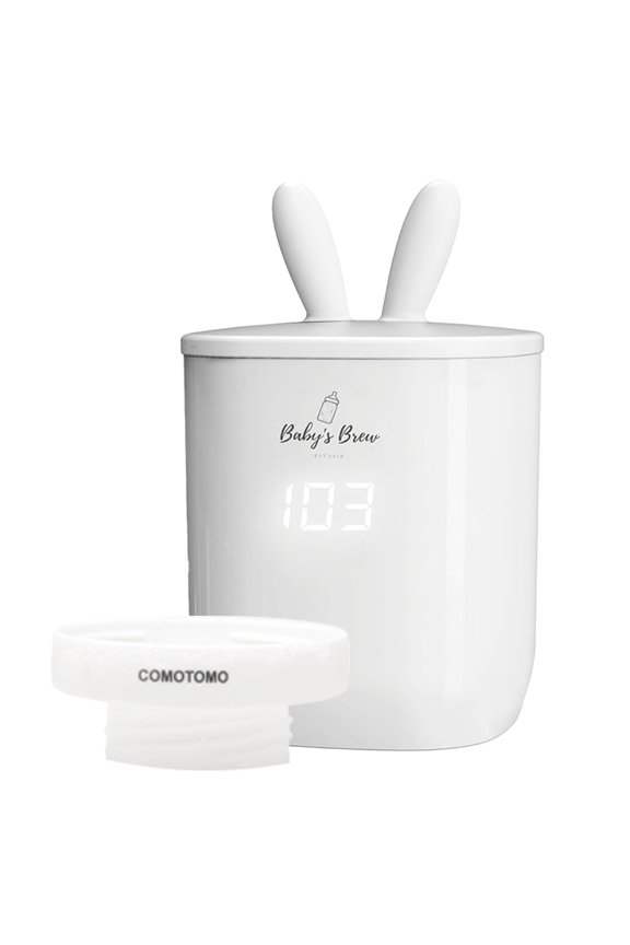 Portable Babys Brew Bottle Warmer + Como Tomo Adapter USB-C Rechargeable, Cordless Feeding On-the-Go