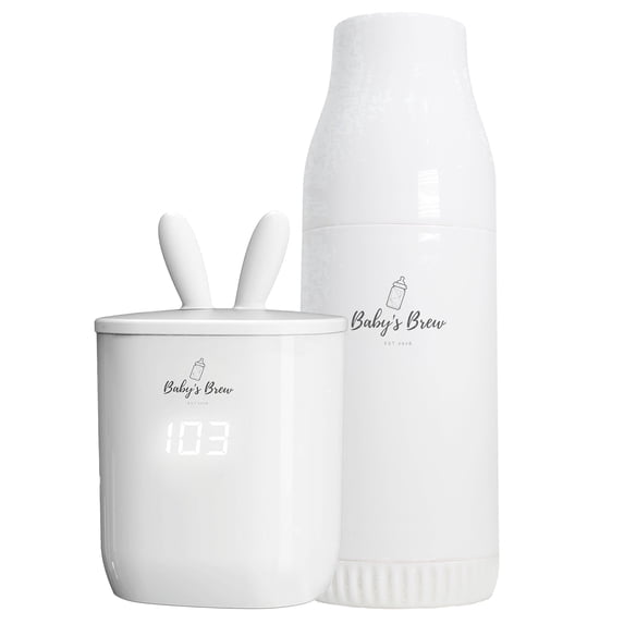 Portable Baby’s Brew Bottle Warmer + Dispenser Set – USB-C Rechargeable, Cordless Feeding on-the-Go