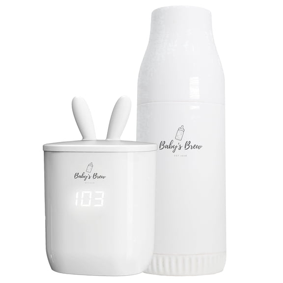 Portable Baby’s Brew Bottle Warmer + Dispenser Set – USB-C Rechargeable, Cordless Feeding on-the-Go