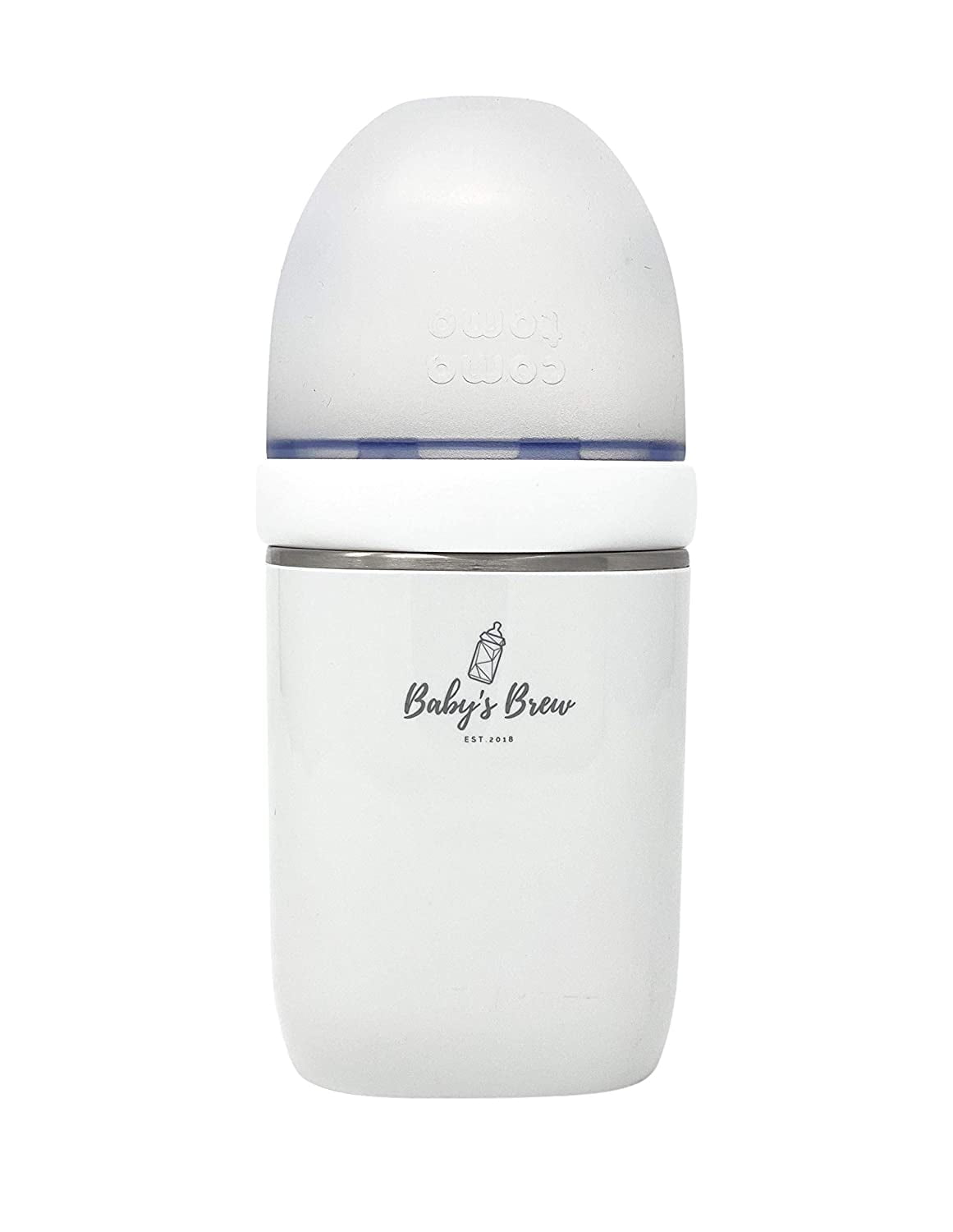 Baby s Brew Portable Bottle Warmer Pro Milk Warmer for Breastmilk or Formula Leak Proof Design White