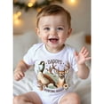 thumbnail image 1 of Baby 's "Daddy's Hunting Buddy" Bodysuit - Newborn Outfit with Deer & Letter H Print, Soft Comfortable Onesie for all-Season Wear, Ideal for hunting family Gifts (Hand Wash/Dry Clean), 1 of 8
