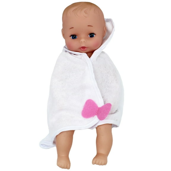 Baby's First Bathtime Baby Softina with White Bath Towel and Feel So Real Skin - Safe for Children 1 Year & Up