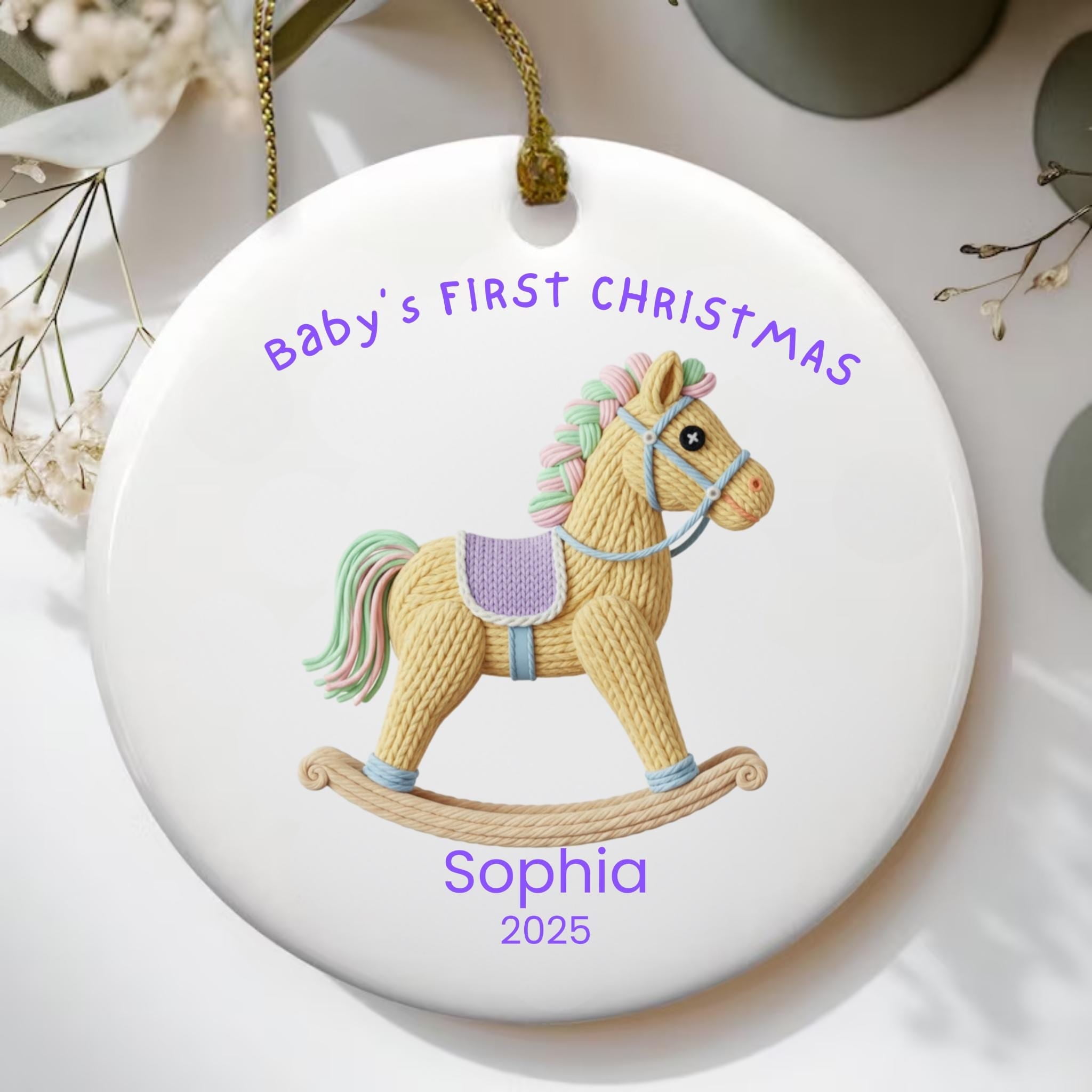 Baby’s First Christmas Carousel Horse Ornament 2025, Personalized Baby ...