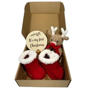 Babys First Christmas Gift Set Box, Beautifully Handcrafted Keepsake for Newborn