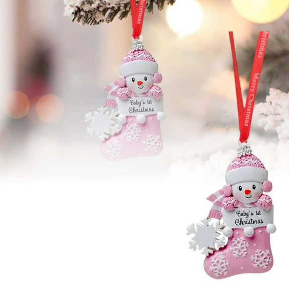 Baby's First Christmas Ornament 2025,Babys First Christmas Stocking Ornaments for Boy and Girls Personalized Babies Gifts My 1st Xmas Ornaments 2025 Window Tree Crib Fireplace Xmas Tree Decorations