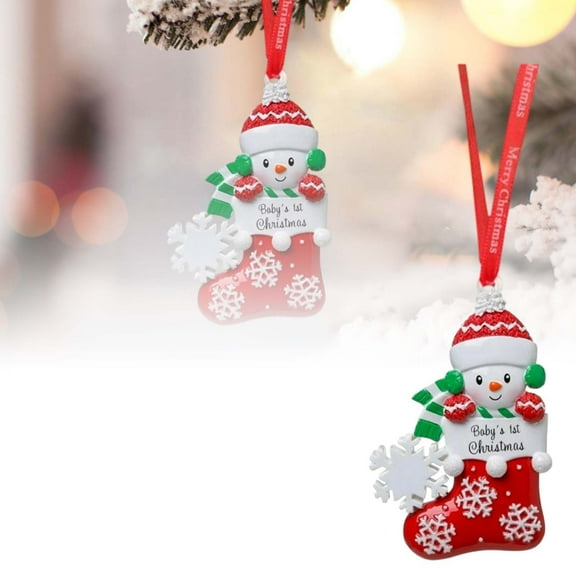Baby's First Christmas Ornament 2025,Babys First Christmas Stocking Ornaments for Boy and Girls Personalized Babies Gifts My 1st Xmas Ornaments 2025 Window Tree Crib Fireplace Xmas Tree Decorations