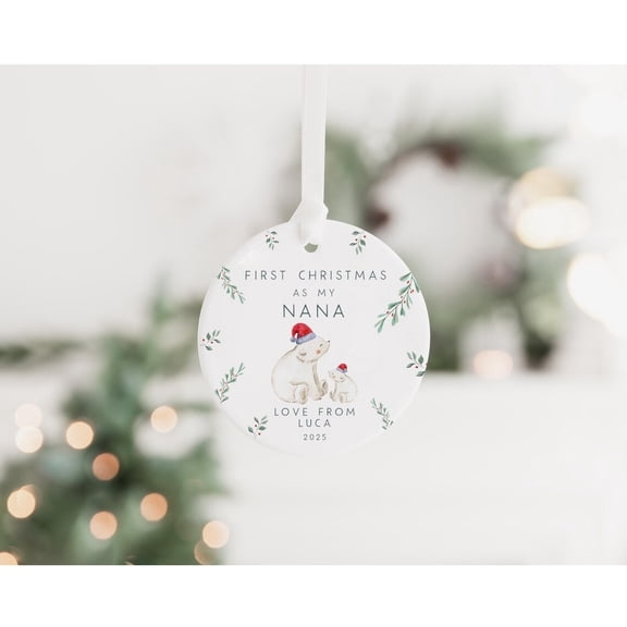 Baby's First Christmas Ornament, First Christmas as Nana Gift, Grandma Nanny Granny Tree Decoration