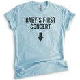 thumbnail image 1 of Baby's First Concert T-shirt, Unisex Women's Shirt, Pregnant Shirt, Concert Shirt, Pregnancy Shirt, Heather Light Blue, Medium, 1 of 6