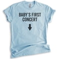 thumbnail image 1 of Baby's First Concert T-shirt, Unisex Women's Shirt, Pregnant Shirt, Concert Shirt, Pregnancy Shirt, Heather Light Blue, Small, 1 of 6
