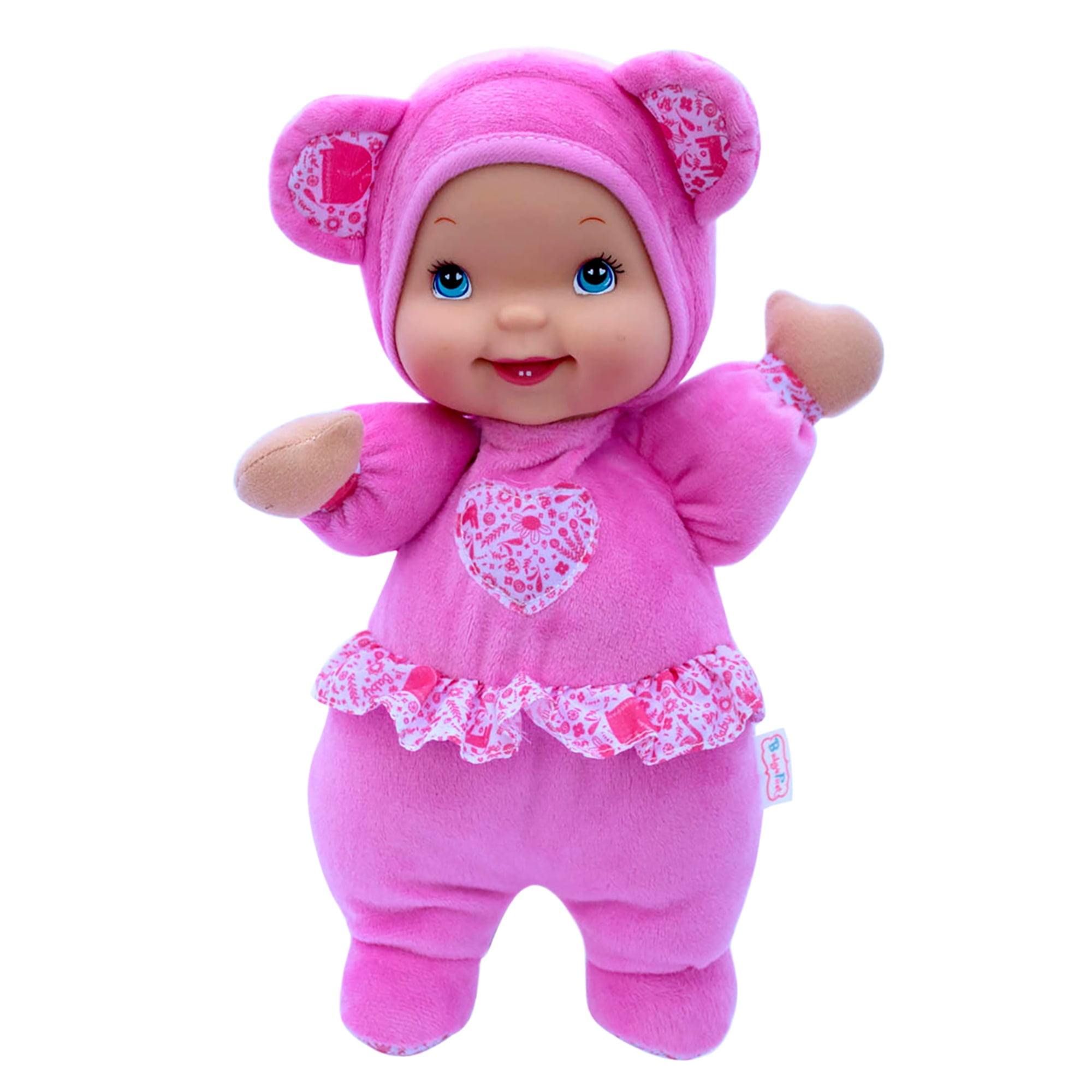 Baby's First: Love Bear Baby Doll - Pink Fleece Outfit, Interactive Musical Doll, Plays This Little Light of Mine, Soft Toy, Baby-Kids-Toddlers 3mo+