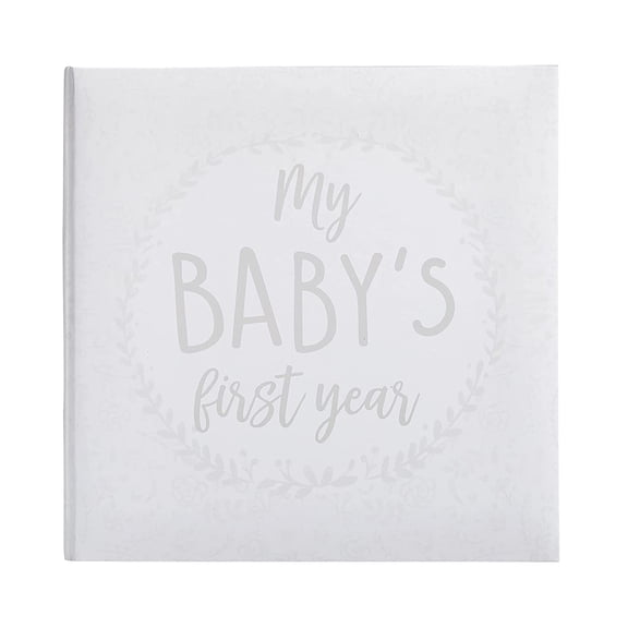Babys First Year Baby Memory Journal, Gender-Neutral Baby Keepsake, Baby Milestone Memory Book Baby Journal, Gray