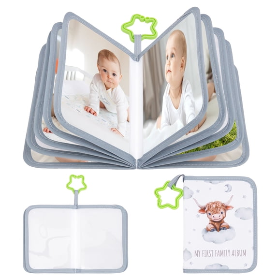 Baby's My Firsts Family Album Soft Cloth Baby Photo Book Baby Memory Album Holds 17 Pcs 4 x 6 in Pictures Present for Newborn Toddler Kid Boy Girl
