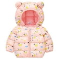 thumbnail image 1 of Baby's Padded Jacket with Hood Cute Cartoon Cotton Coats Toddler Boys Girls Winter Winter Warm Outerwear Soft Cotton Padded Jacket Cute Bear Ears Jacket, 1 of 4