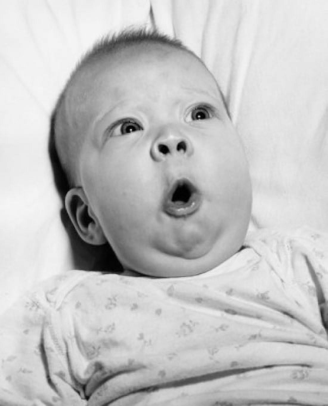 Baby yawning overhead view Canvas Art - (18 x 24)