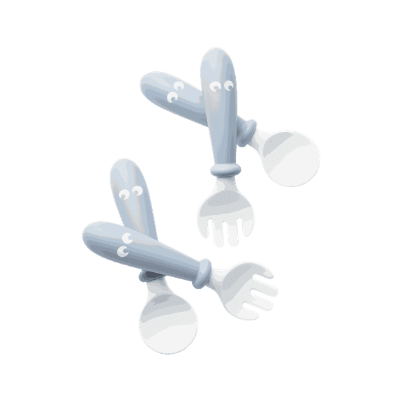 BabyBjorn 2-Piece Baby Spoon & Fork, Powder Blue