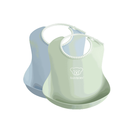 BabyBjorn Baby Bib 2-pack, Powder green/Powder blue