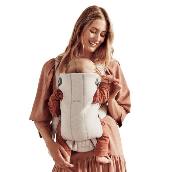BabyBjorn Baby Carrier Mini, 3D Jersey, Light Beige for Infant, One Size