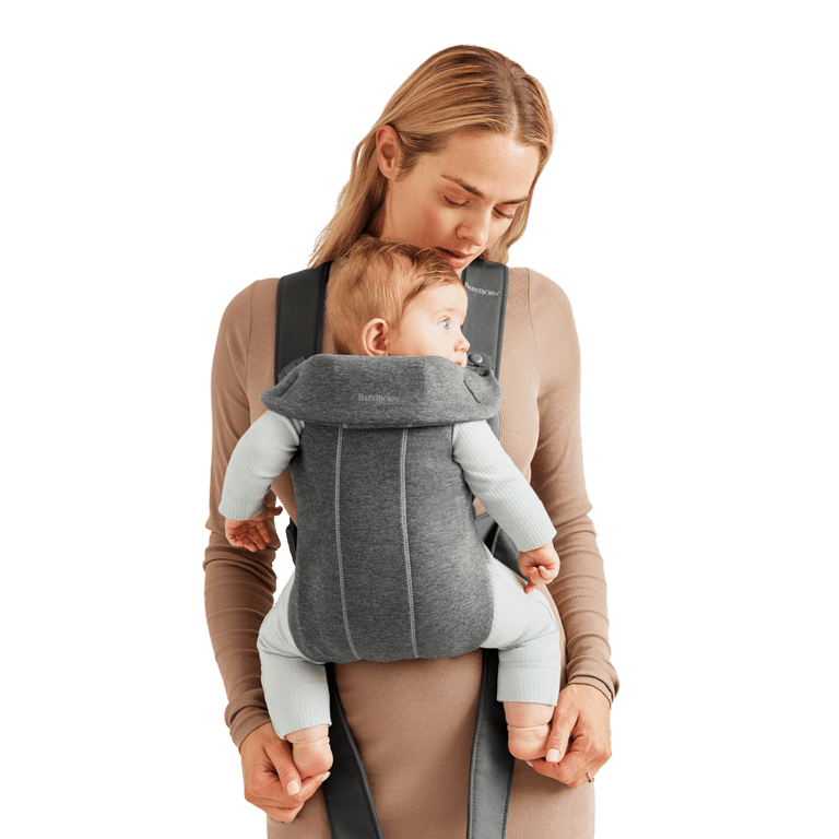 BabyBjorn Ergonomic Baby Carrier Mini, Soft Body, 3D Jersey, Dark 
