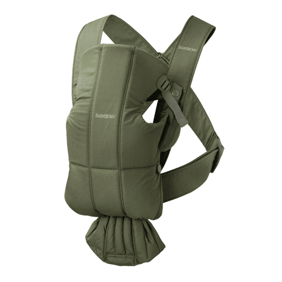 BabyBjorn Baby Carrier Mini, Woven, Green for Newborn