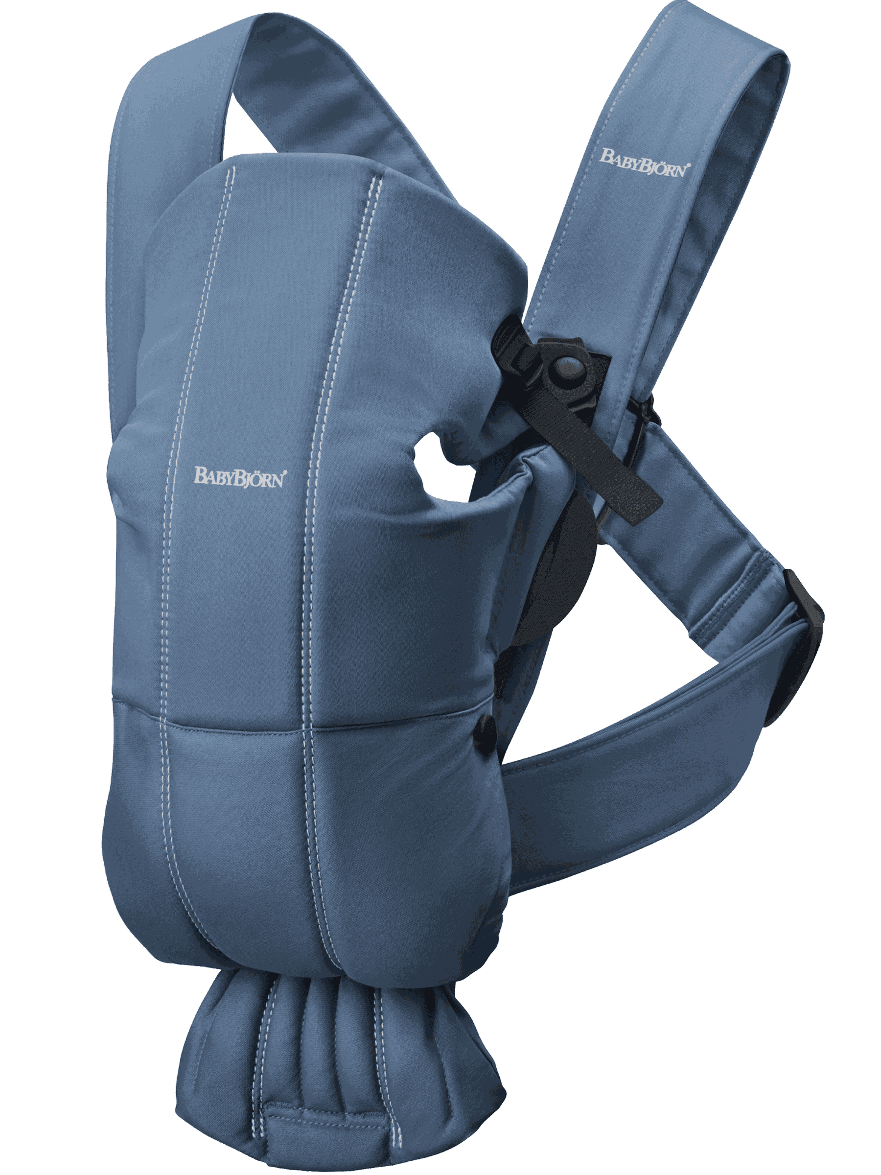 BabyBjorn Baby Carrier Mini, Woven, Vintage Indigo for Infant, Blue